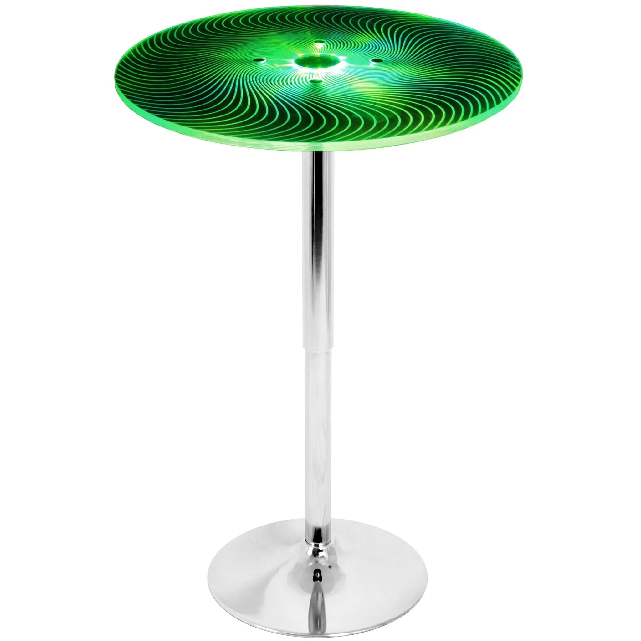 Spyra - Contemporary Light Up Adjustable Bar Table - Multi by HouseOfZazla
