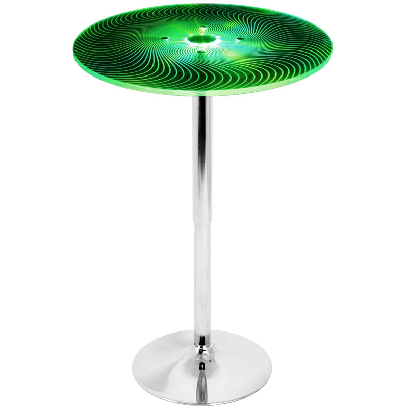 Spyra - Contemporary Light Up Adjustable Bar Table - Multi by HouseOfZazla