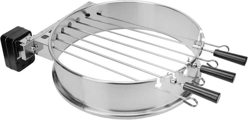 onlyfire Shish Kabob Set with Stainless Steel Ring, Automatic Skewers Turner for Weber 22" Kettle and Other Similar Kettle Grills by GreenHaven Gardens