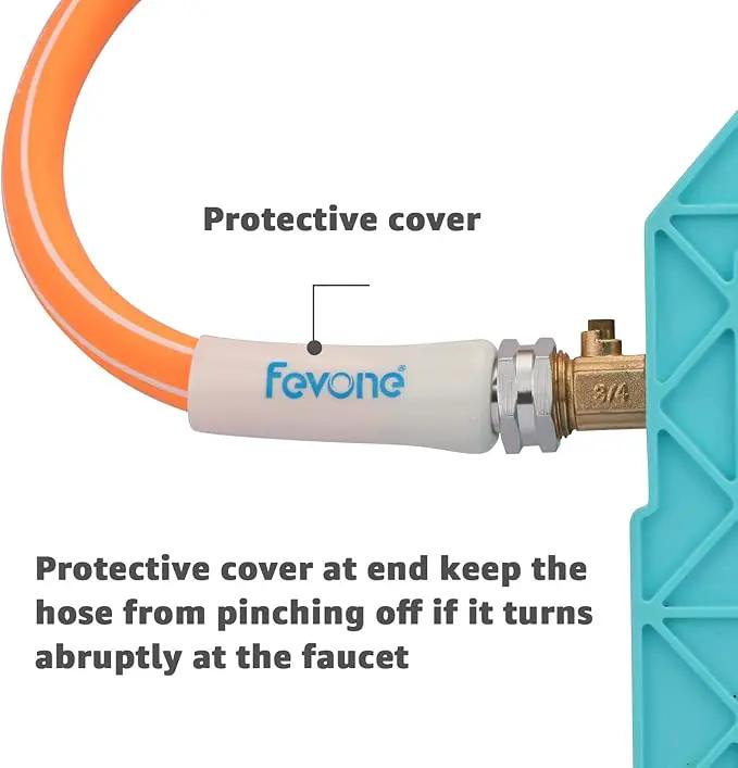 Fevone 3 ft Garden Hose, Hose Reel Leader Hose, Hybrid Polymer, Kink Resistance, Flexible, Durable, Leak Free, Aluminum Fittings, 3/4" GHT, 5/8" ID, 600 Psi, Drinking Water Safe by GreenHaven Gardens