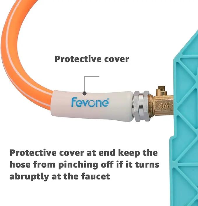 Fevone 25 ft Garden Hose, Heavy Duty Water Hose, Hybrid Polymer, Kink Resistance, Flexible, Durable, Leak Free, Aluminum Fittings, 3/4" GHT, 5/8" ID, 600 Psi, Drinking Water Safe by GreenHaven Gardens