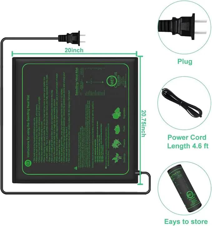 2 Pack Seedling Heat Mat for Seed Starting,20" x 20.75" Waterproof Heating Pad for Indoor Plants Germination(L) by GreenHaven Gardens