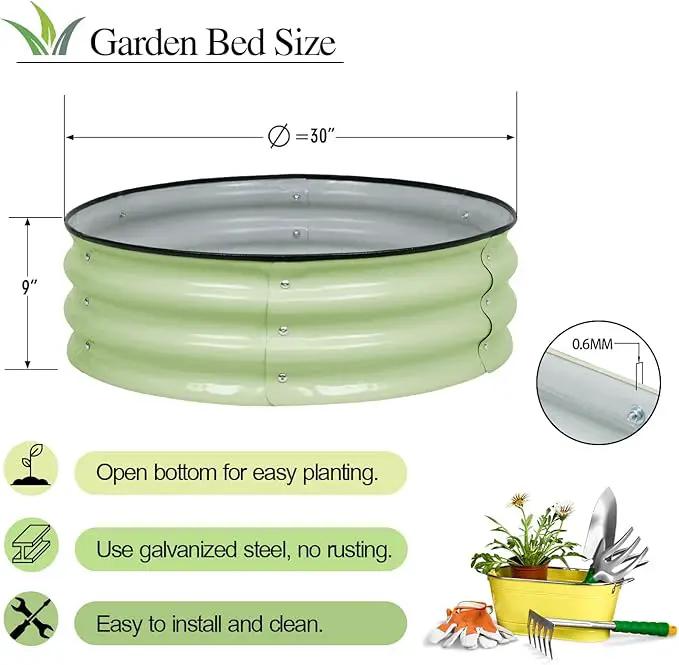 BPS Metal Raised Garden Bed, 2-Pack 2.5FT Diameter Galvanized Planter Raised Garden Boxes for Flower Planters, Vegetables Herb by GreenHaven Gardens