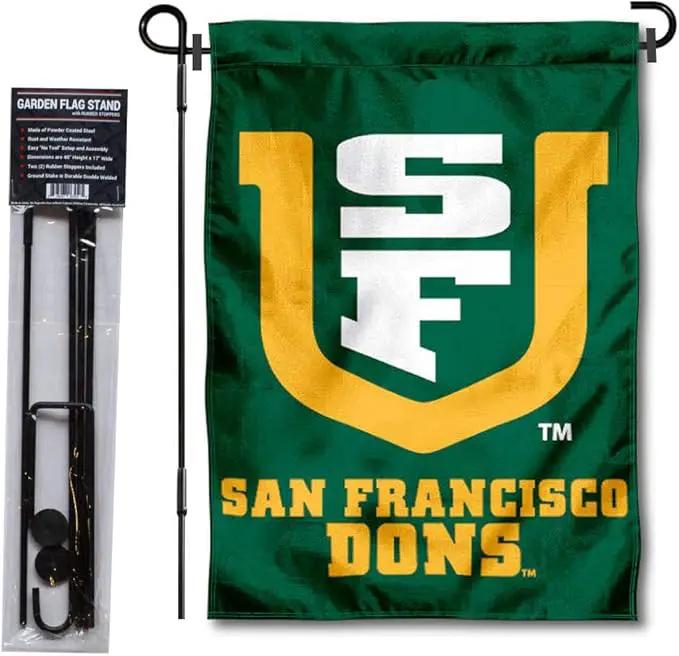 College Flags & Banners Co. San Francisco Dons Garden Flag with Stand Holder by GreenHaven Gardens