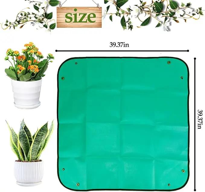 Repotting Mat,Plant Accessories Indoor,Garden Tool Set,Gardening Supplies,Gardening Tools,Indoor Gardening System,Garden Supplies,Gardening Hand Tools,Gifts for Gardeners Woman(Green 39.37*39.37 in) by GreenHaven Gardens