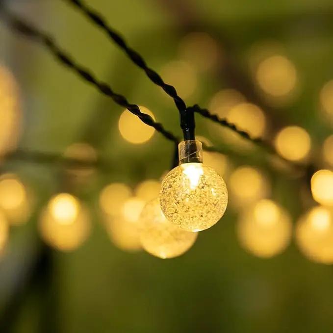Solar String Lights Outdoor 60 LED 36FT Crystal Globe Lights with 8 Lighting Modes, Waterproof Solar Powered Patio Lights for Garden Yard Porch Wedding Party Decor (Warm White) by GreenHaven Gardens