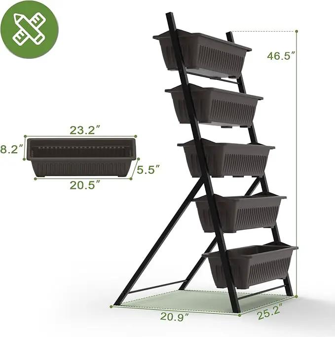 G TALECO GEAR Vertical Garden Planter, 5 Tiers Vertical Raised Garden Bed Metal Elevated Herb Planter Box Vegetable Flower Planters for Patio Deck Outdoor Indoor by GreenHaven Gardens