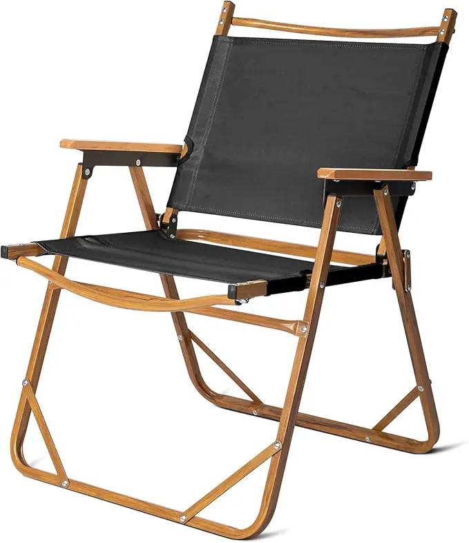 Outvita Portable Folding Camping Chair, Ultralight Low Beach Chair, Durable Aluminum Frame Armchairs for Hiking Concert Fishing Picnic, Supports 223Lbs by GreenHaven Gardens