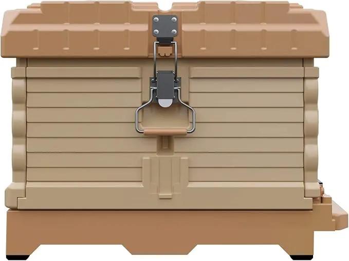 Ergo Insulated 10 Frame Bee Hive Set [NO Frames Included] (Single Hive, Tan Body Green Entrance) by GreenHaven Gardens