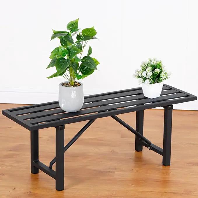 Plant Stand - Indoor/Outdoor Extra-Sturdy Aluminum Plant Stand with 300 LBS Capacity (L37.8 x W11.4 x H13.8 inch) by GreenHaven Gardens