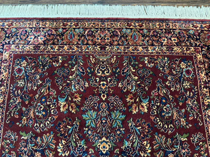 5.9 x 9 Karastan Rug Red Sarouk Rug #785, 100% Wile Pile Carpet, Original 700 Series, Vintage by Jewel Rugs