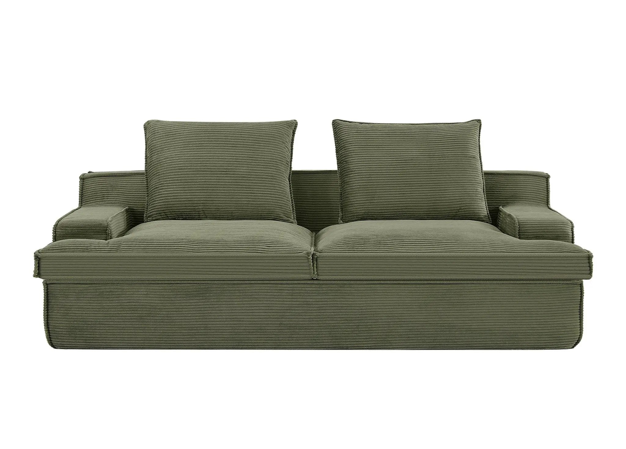 Nimbus - Oversized Full Foam 4 Seater Couch For Living Room Upholstered In Soft, Wide Armrests by HouseOfZazla