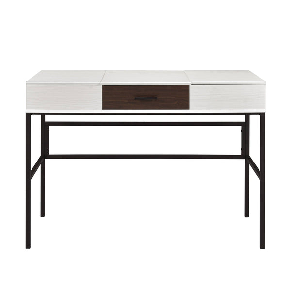 Verster - Writing Desk With USB - Black / Natural
