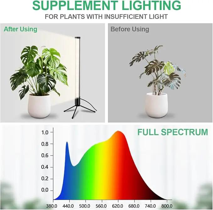 2-Pack, T10 Vertical Grow Light, 6000K Full Spectrum Desktop Plant Light 18.9",Hung or Stood, with 3 Modes & 5 Dimming Levels, Suitable Small & Medium Plants Indoors, Auto On Off Timing 4/8/12/18Hrs by GreenHaven Gardens