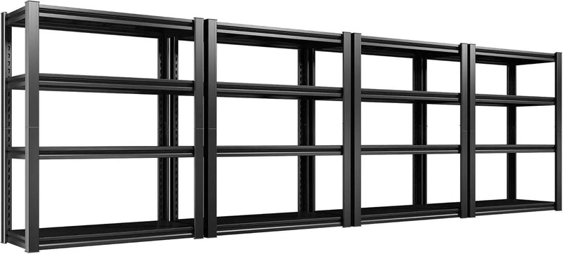 Raybee 40" W Garage Shelving Heavy Duty Storage Shelves 56.9" H Metal Shelving Heavy Duty Load 1600LBS Adjustable Metal Shelves for Storage for Pantry Kitchen 40" W x 19.1" D x 56.9" H 4 Pack by GreenHaven Gardens