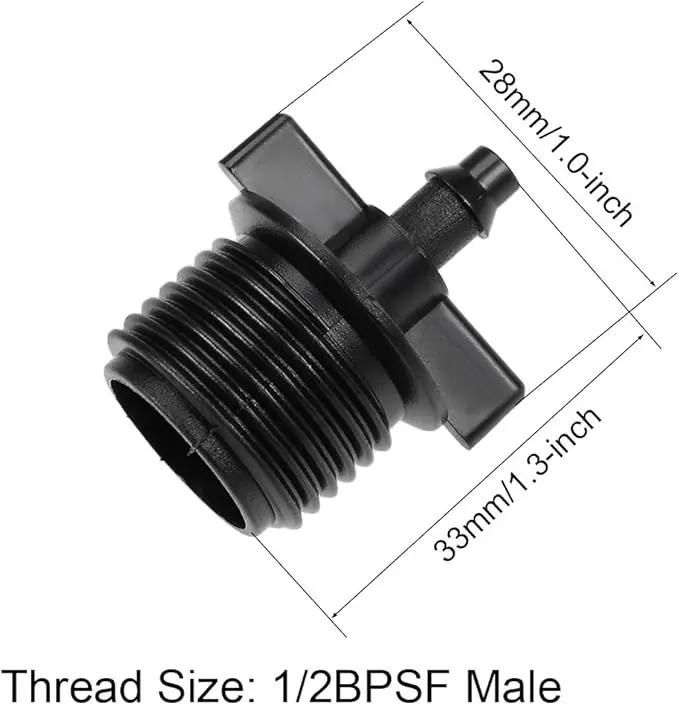 uxcell Barb Drip Pipe Connector 1/2 BSPF Male Thread 4/7mm Hose Fitting for Garden Agricultural Irrigation System, Plastic 20pcs by GreenHaven Gardens