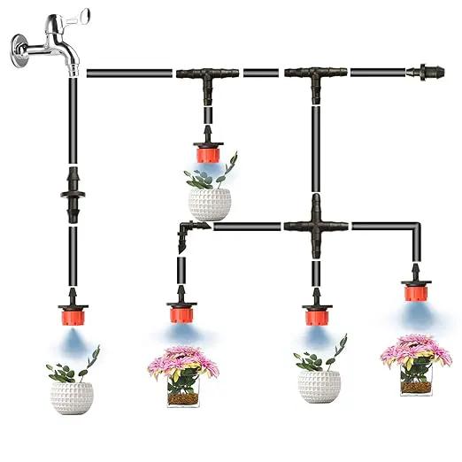 320 Pcs Drip Irrigation Fittings Kits for 1/4" Tubing, Drip Irrigation Barbed Connectors, Drip Line Connectors for Drip Systems(4-Way Coupling, Tee, Elbow, End Plug, Coupling) by GreenHaven Gardens