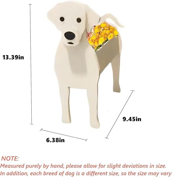 White Labrador Dog Planter Plant Pots,Cute Garden Dog Flower Planter,Dog Planters Birthday Gifts for Women,Office,Indoor/Outdoor Decor9.45 * 6.38 * 13.39in by GreenHaven Gardens