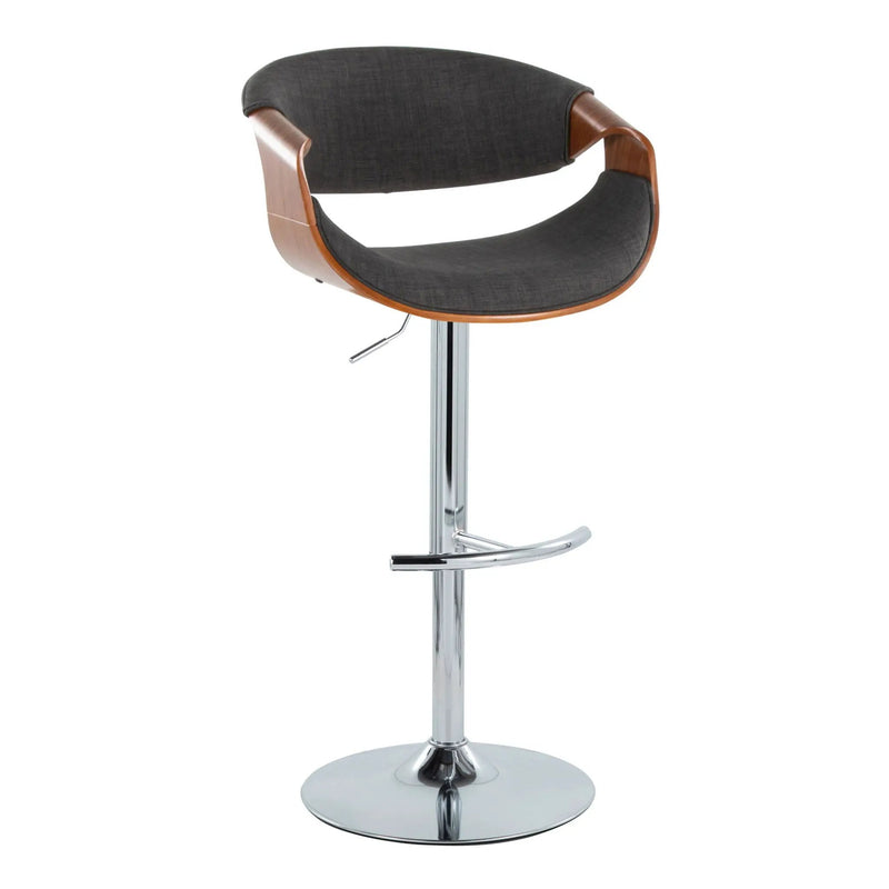 Curvo - Mid Century Modern Adjustable Barstool With Swivel With Rounded T Footrest (Set of 2) by HouseOfZazla