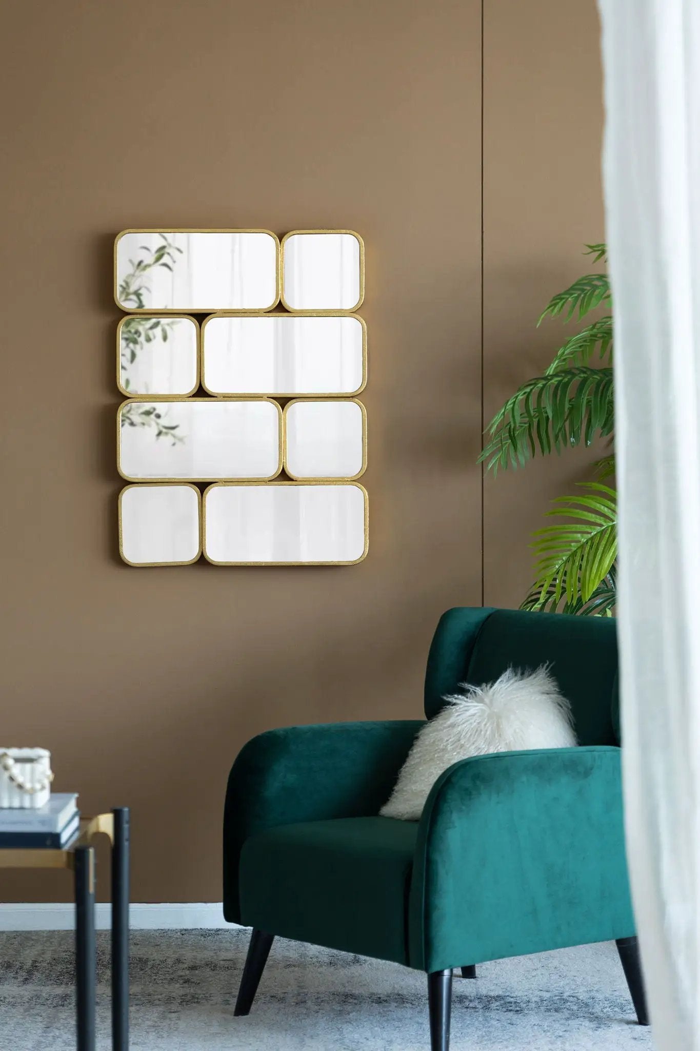Mirror With en Metal Framed Decorative Rectangle Mirror For Bedroom Dressing Room, Hallway Or Living Spac - Gold by Unique Piece Furniture