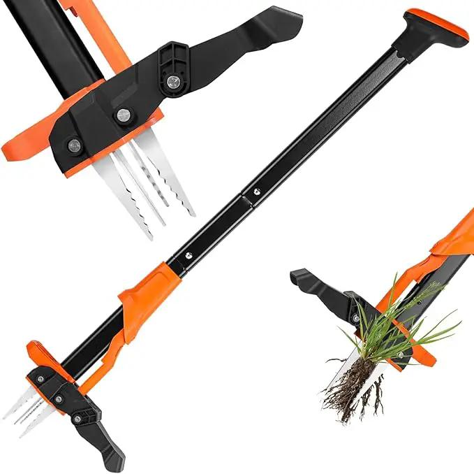 Weed Puller Tool, Stand Up Weed Puller Heavy Duty, Weeding Tool with 39" Ergonomic Long Handle and 4 Manganese Steel Claws, Easy Eject Mechanism, Weeding Without Bending, Pulling, or Kneeling by GreenHaven Gardens