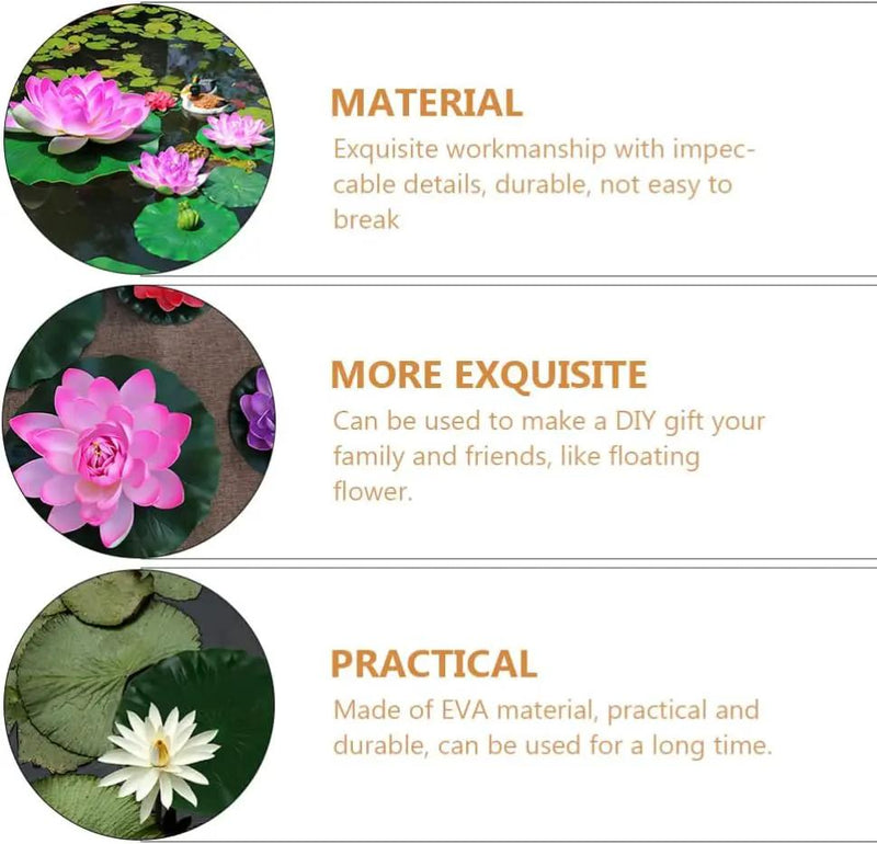 DOITOOL 3Pcs Artificial Floating Foam Lotus Leaves 23.6 Inch Large Artificial Water Lily Pads Ornaments for Patio Fish Pond Pool Aquarium Decor, Green by GreenHaven Gardens