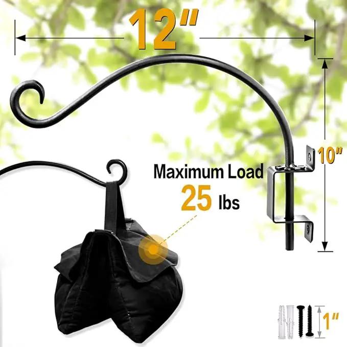 AJART Bird Feeder Hangers Outdoor: 12-Inch Swivel Hanging Plant Bracket for Indoor Wall Mount - Swivel Plant Hook for Flower Basket by GreenHaven Gardens