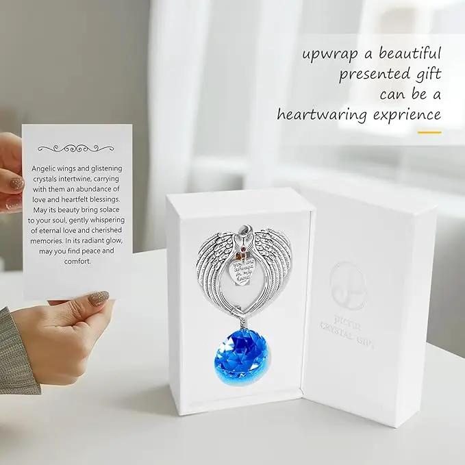 Memorial Gifts for Loss of Loved One Unique Sympathy Gifts Rainbow Sun Catcher Indoor Window Hanging Crystal Prism Grief Bereavement Gifts Ideas for Who Loss of Mom Dad (Navy Blue) by GreenHaven Gardens