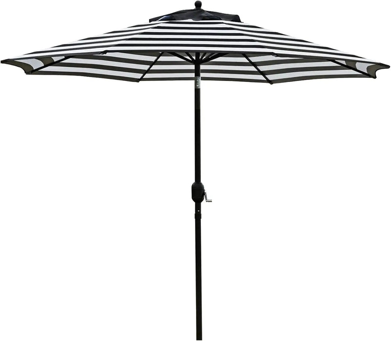 Sunnyglade 9' Patio Umbrella Outdoor Table Umbrella with 8 Sturdy Ribs (Black and White) by GreenHaven Gardens