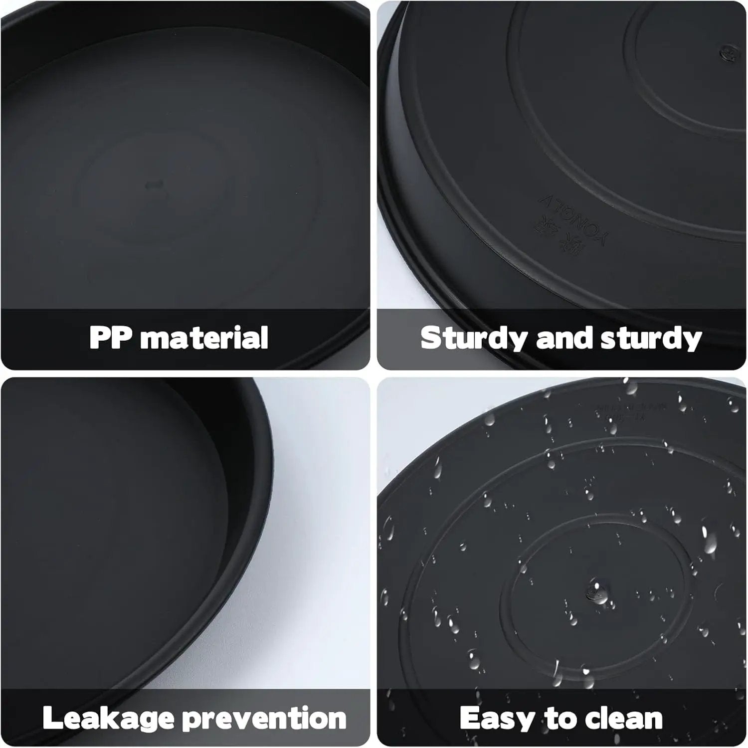 2 Size Round Stepping Stone Molds, 6 Pcs 10''/ 11.2'' Reusable Concrete Mold for Garden Stepping Stones Large Tray for Concrete and Stained Glass for Garden Walk Way Black by GreenHaven Gardens