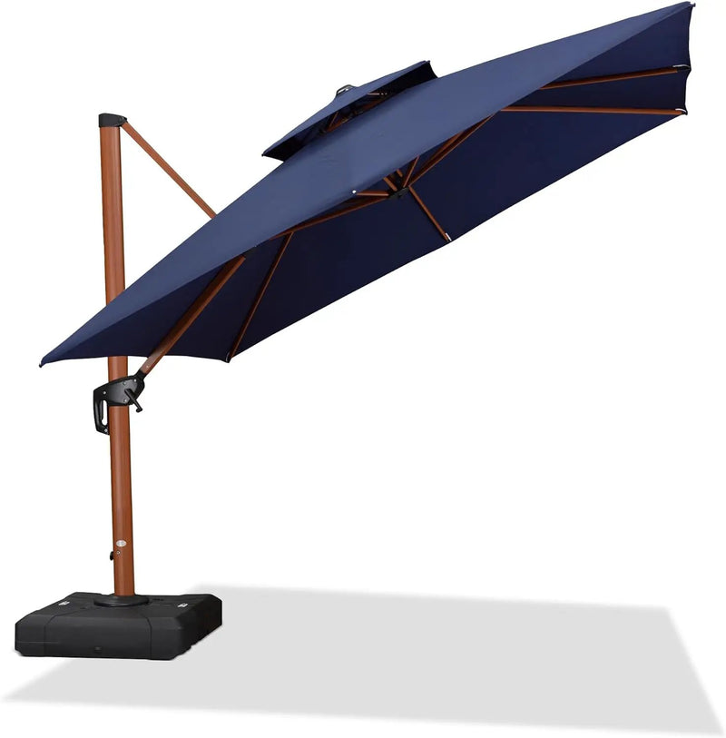 PURPLE LEAF 10ft Patio Umbrella Outdoor Square Umbrellas Large Cantilever Umbrella Windproof Offset Umbrellas Heavy Duty Sun Umbrella for Garden Deck Pool Patio, Navy Blue by GreenHaven Gardens
