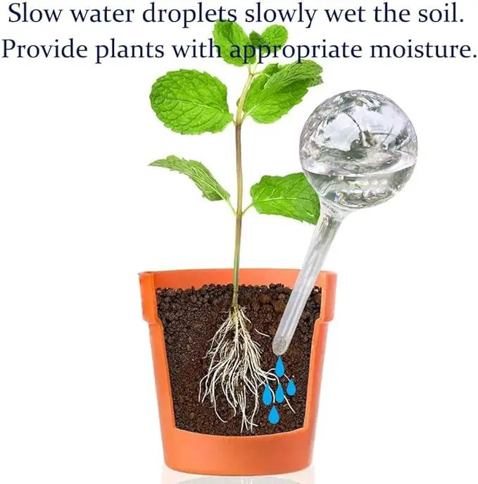 MOONSOUND Plant Automatic Watering Devices, Clear Plastic Self-Watering Bulbs Flower Automatic Watering Device While Away Garden Waterer for Plant Indoor Outdoor by GreenHaven Gardens