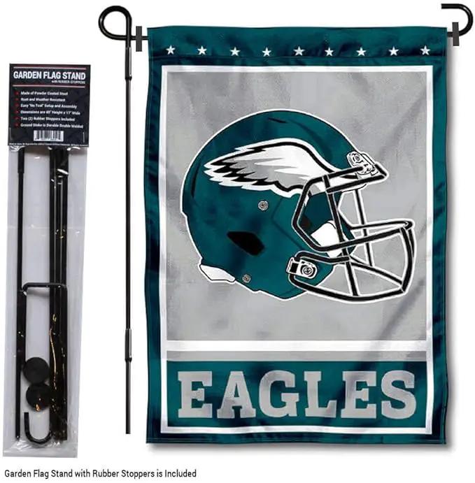 WinCraft Philadelphia Eagles Football Garden Flag and Pole Stand Holder by GreenHaven Gardens