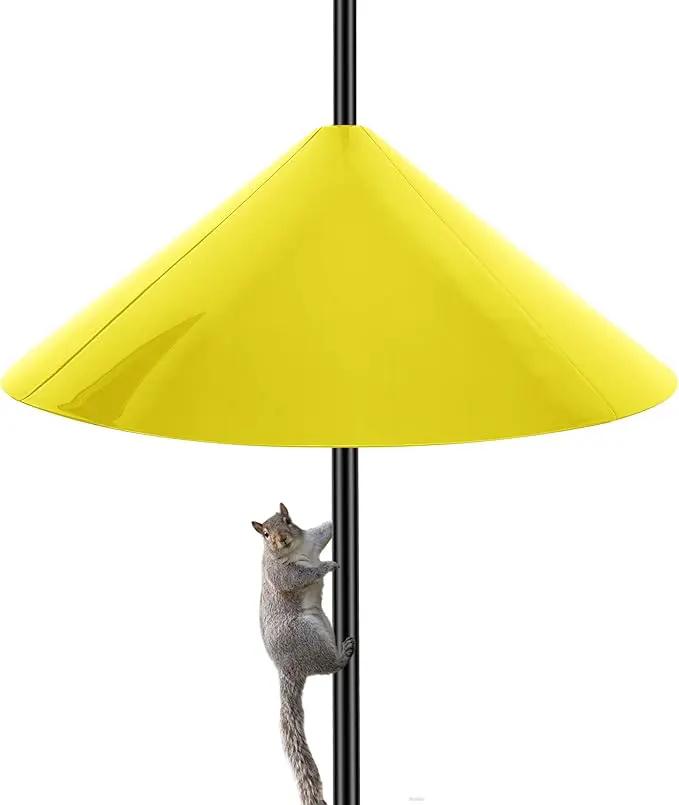 Squirrel Baffle for Bird Feeder Pole, 19-Inch Outdoor Bird Feeder Guard, Squirrel-Proof Birdhouse Baffles, Shepherd's Hook for Outside(Yellow) by GreenHaven Gardens