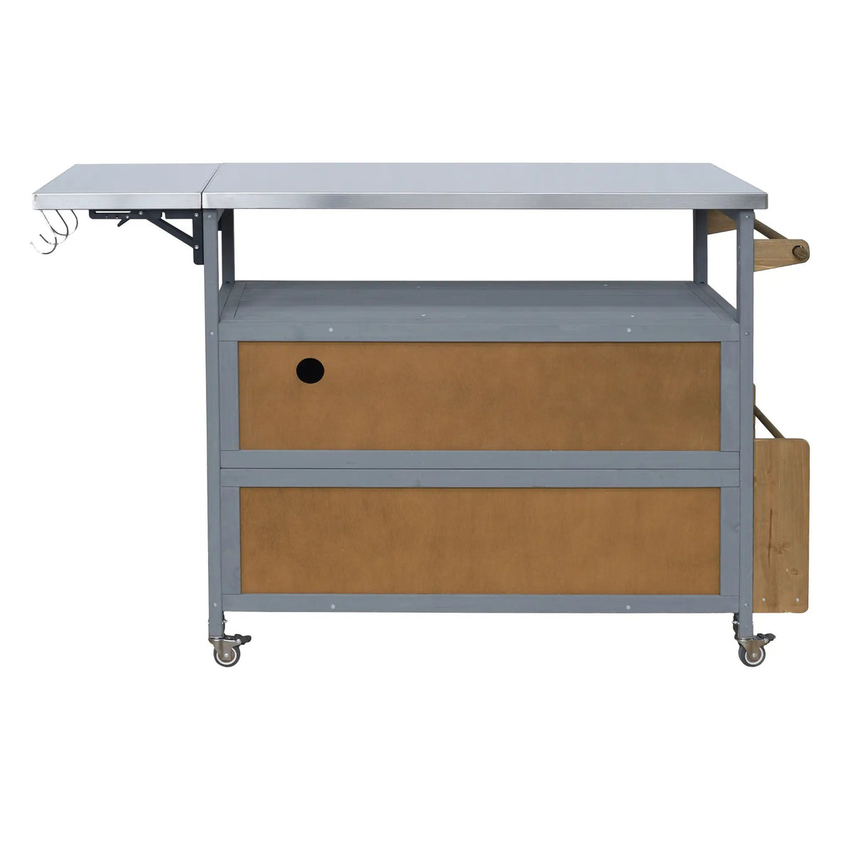 54.33" Farmhouse Rolling Outdoor Kitchen Cart, photo 9 of 10