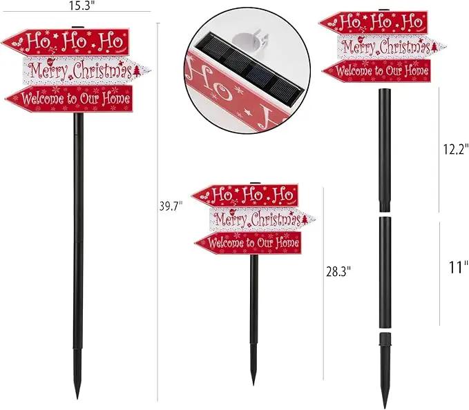 pearlstar Christmas Solar Pathway Stake Lights Decorations - 24 White LED Solar Outdoor Lights Waterproof Yard Landscape Sign Pathway Markers for Xmas Patio Garden Home Decor by GreenHaven Gardens