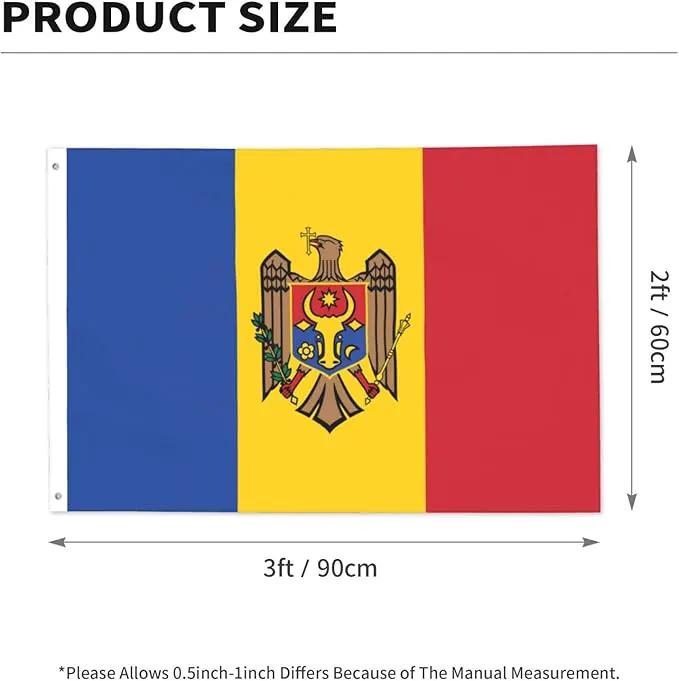 Moldova Moldavian Flag Garden Yard House 2x3 ft Flags Double Sided Print Banner Indoor Outdoor Party Home Decorations for Boat Dorm House Balcony by GreenHaven Gardens