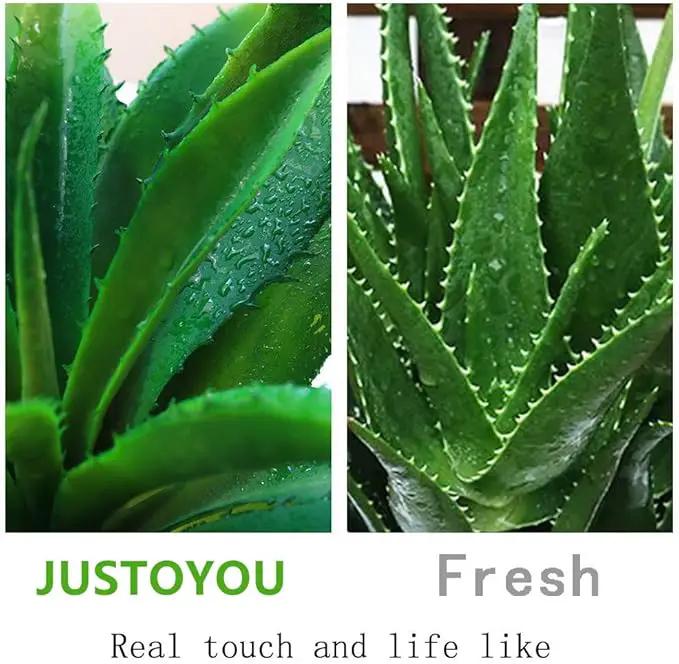 JUSTOYOU Large 12.5" Artificial Succulents Aloe Plants Real Touch Fake Flowers Unpotted for Home Wedding Festival Arrangement (1, Green) by GreenHaven Gardens