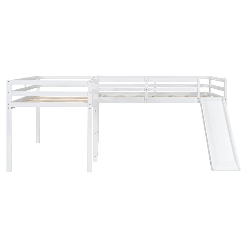 L Shaped Loft Bed With Ladder And Slide