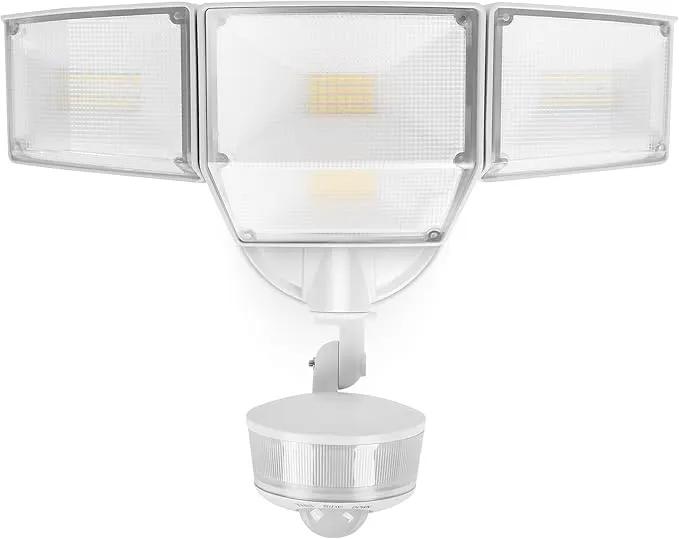 LUTEC 84W 9500LM LED Security Light Motion Sensor Outdoor Lights with Night Light, 4 Head LED Flood Lights Outdoor 5000K Daylight, IP65 Waterproof, Motion Detected Lights for Outside (White) by GreenHaven Gardens