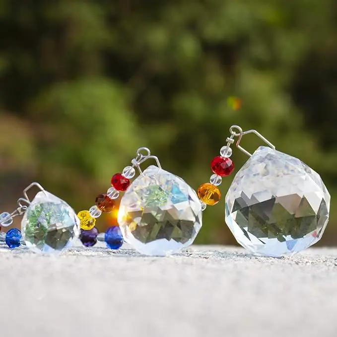 HDCRYSTALGIFTS Memorial Gift,Crystal Ball Prism Rainbow Maker Chakra Suncatcher Hanging Beads Window Sun Catcher Sympathy Gifts for Loss of Loved One,Set of 3 by GreenHaven Gardens