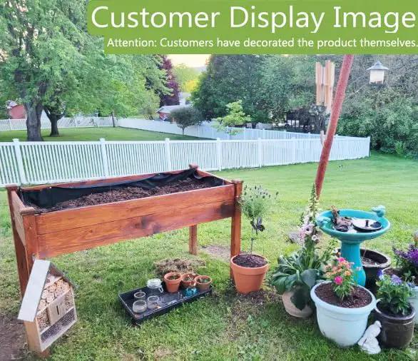 Crownland Outdoor 4 ft Stand-up Raised Garden Bed Wooden Garden Box for Backyard, Vegetables Herbs Flowers Planter, Suitable Elevated by GreenHaven Gardens