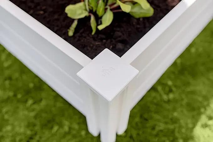 Vita Classic 4 Foot x 4 Foot x 11 inch White Vinyl Raised Modular Garden Bed, White, PVC, BPA and Pthalate Free, VT17108 by GreenHaven Gardens