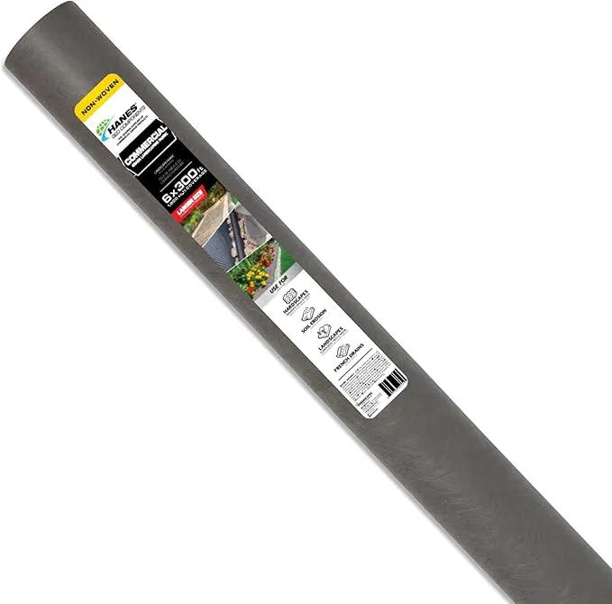 Hanes Geo Nonwoven Landscape Fabric 6' x 300' – Heavy Duty Weed Barrier for Commercial Landscaping, Walkways & Erosion Control (Gray) by GreenHaven Gardens