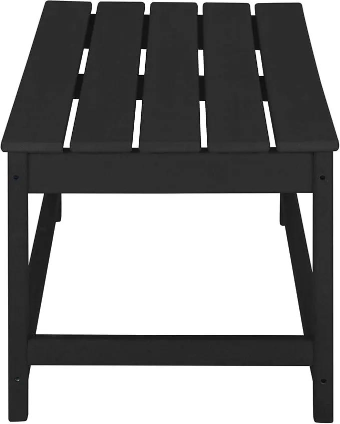 WO Home Furniture Adirondack Chairs Table Set of 3 PCS Outdoor Folding Chairs Coffee Table Weather/UV Resistant for Lawn, Garden, Bon Fire, Balcony (Black) by GreenHaven Gardens