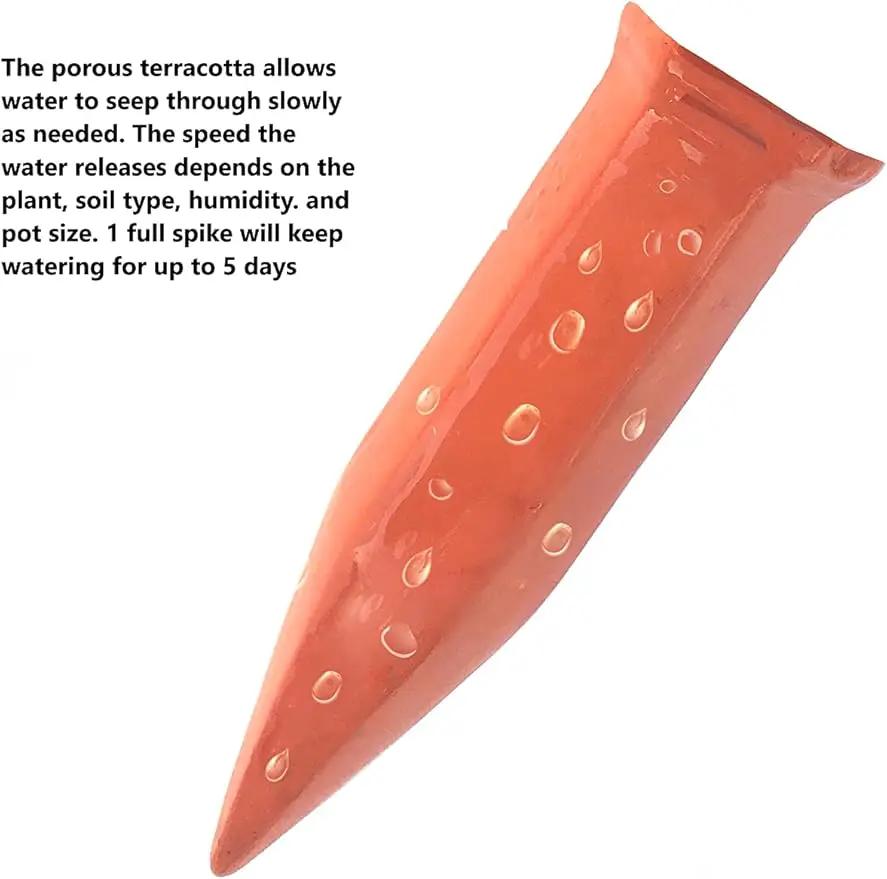 Terracotta Plant Self Watering Spikes - Set of 3 Terracotta Self Watering Bulbs, Self Watering Stakes, Self Watering Globes for Pot Plants (Frogs Plain, Large) by GreenHaven Gardens