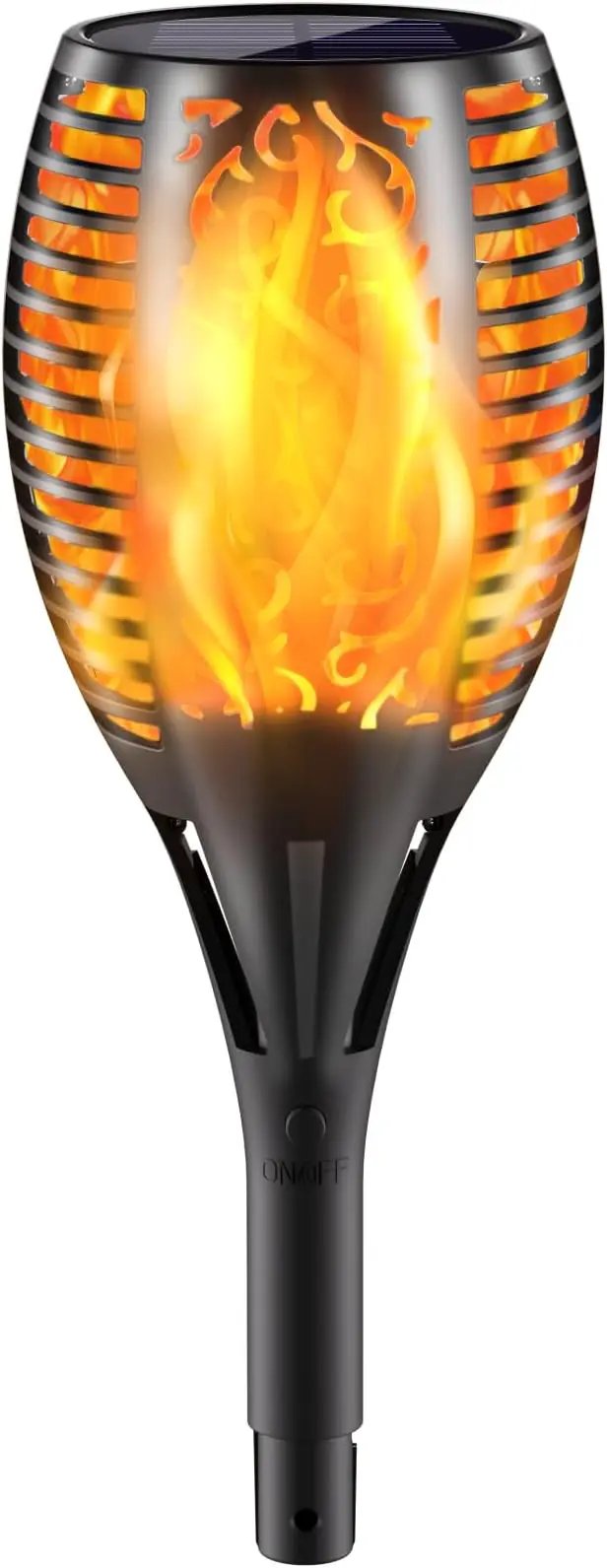Upgraded Larger Solar Torch Lights, 43" Flickering Flame Solar Lights, Waterproof Outdoor Solar Landscape Decoration Lighting 96 LED Auto On/Off Garden Patio Yard Pathway,Black 1 Pack (1) by GreenHaven Gardens