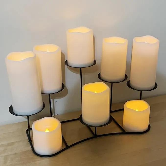 5" Outdoor Battery Operated Candle Waterproof Led Pillar Lights Flickering Flameless Candles with Timer Realistic Fake Electric Pillars for Lantern Garden Wedding Halloween Christmas Decorations,White by GreenHaven Gardens