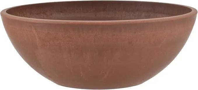 PSW Pot M25TC Collection Shallow Garden Bowl Low Planter for Succulents, Bonsai, Fairy Gardens, Herbs, 10-inch, Terra Cotta Color by GreenHaven Gardens