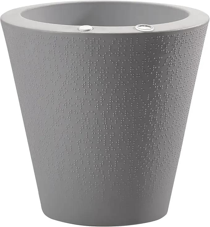 Crescent Garden Dot TruDrop Indoor/Outdoor Planter, Self-Watering Plant Pot, 26 Inches, (Ash) by GreenHaven Gardens